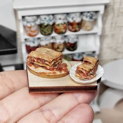 Realistic miniature 1 12 - Miniature food - Dollhouse Lasagna - dollhouse miniature - mini food - food for dolls