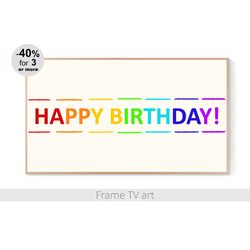 Frame TV Art Birthday, Frame TV Art Happy Birthday, Samsung Frame TV art Birthday Party, Frame TV art download 4K | 071