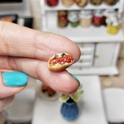 Fast food for dolls - Hot dog - Realistic hot dog - Dolls sandwich - miniature food - mini food - tiny food - small food