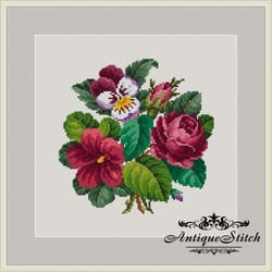 berlin woolwork bouquet 08 vintage cross stitch pattern pdf