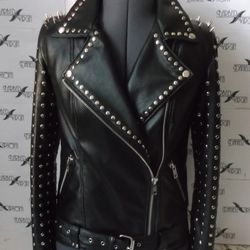 studded leather jacket classic light