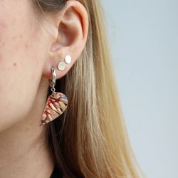 : Heart Shape Real Flowers Gorse Earrings - Rhodium Plated 24k Gorse Earrings - Stylish Real Flowers Earrings For Her