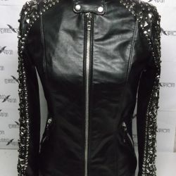 studded leather jacket