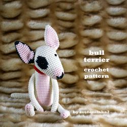 Crochet Bull Terrier Pattern Crochet Dog Pattern Amigurumi Bull Terrier Dog Pattern