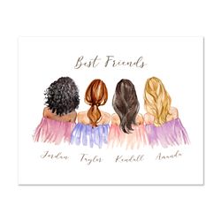 Personalized Gifts for best friends, Best friends custom gift ideas, Gifts ideas for best friend, digital printable art