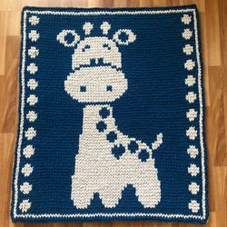 Loop yarn Giraffe blanket pattern PDF Download
