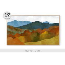 Samsung Frame TV Art Digital Download 4K, Samsung Frame TV Art landscape painting mountains, Samsung Art TV fall | 084