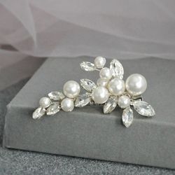 Bridal hair clip pearl / Wedding hair clip / Bridal hair accessory for short hair / Wedding hair piece small / Pearl hai