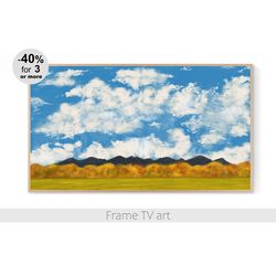 samsung frame tv art 4k landscape painting, digital download art for frame tv 4k, frame tv art fall autumn | 085