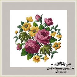 berlin woolwork bouquet 18 vintage cross stitch pattern pdf