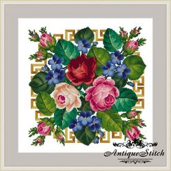berlin woolwork bouquet 19 vintage cross stitch pattern pdf