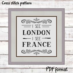 I see London, I see France, Funny Cross Stitch Pattern Modern, Subversive Cross Stitch PDF, bathroom humor wall decor