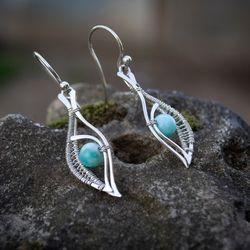 silver (925) earrings with natural stone