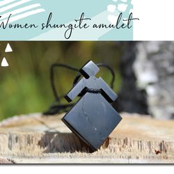 Women shungite amulet stone EMF pendant. Powerful obereg Bereginya protection house family hearth. Ancient cult pagan symbols. gift for her