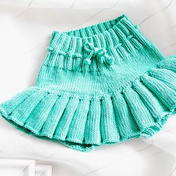 PDF KNITTING PATTERN: Bloomers for Baby / Kid / Bloomers with Skirt / Underpants / Shorts / Pants / Diaper Cover / 4 Siz