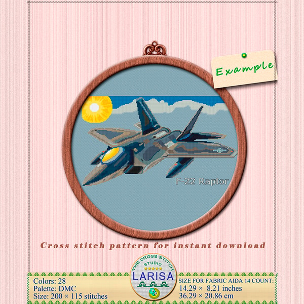 F 22 Raptor Pattern F-22 Raptor Cross Stitch Pattern - Inspire Uplift