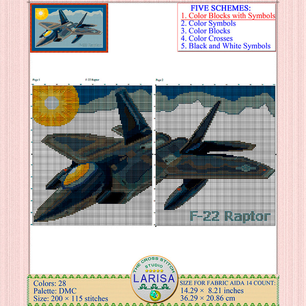 F 22 Raptor Pattern F-22 Raptor Cross Stitch Pattern - Inspire Uplift