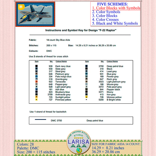 F 22 Raptor Pattern F-22 Raptor Cross Stitch Pattern - Inspire Uplift