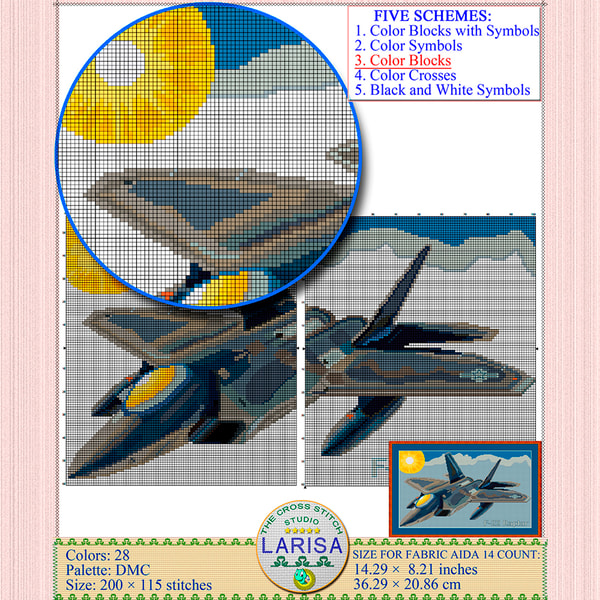 F 22 Raptor Pattern F-22 Raptor Cross Stitch Pattern - Inspire Uplift