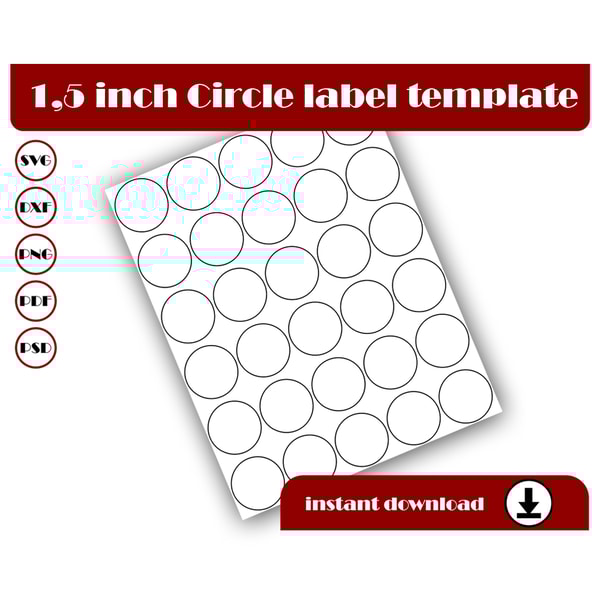 Image 5 for 1. 5 Circle Label Template