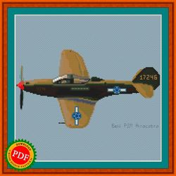 Airacobra Cross Stitch Pattern | World War II Fighter Aircraft