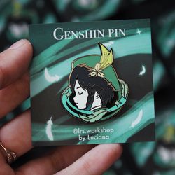 free shipping venti genshin impact inspired hard enamel pin