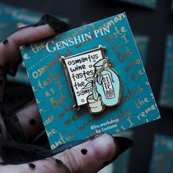 free shipping osmantus wine genshin impact inspired hard enamel pin
