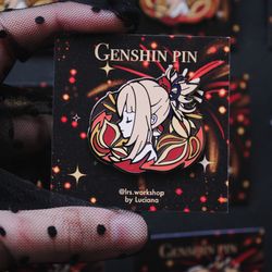 free shipping yoimiya genshin impact inspired hard enamel pin