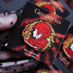 free shipping diluc genshin impact inspired hard enamel pin
