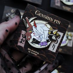 FREE SHIPPING Arataki Itto Genshin Impact inspired hard enamel pin