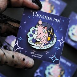 FREE SHIPPING Diona Genshin Impact inspired hard enamel pin
