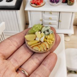 Cheese Board - Cheese platter - realistic polymer clay cheese - food for dolls - dollhouse miniature - gift ideas