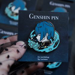 free shipping xingqiu genshin impact inspired hard enamel pin