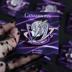 free shipping keqing genshin impact inspired hard enamel pin