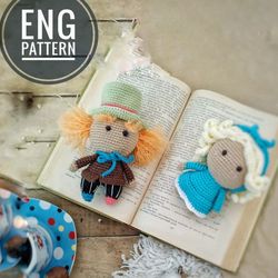 Amigurumi Alice in Wonderland & mad Hatter doll crochet pattern. Amigurumi doll crochet pattern