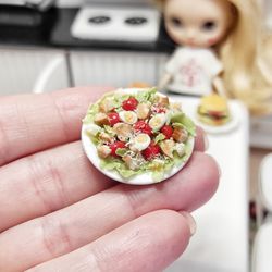 salad for dolls, realistic food, doll food, scale 1 12, miniature, doll house, food for dolls, mini food, tiny food