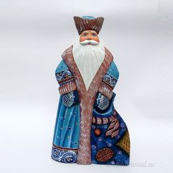 Wooden painted Santa Claus, Russian Ded Moroz, Grandfather Frost, Christmas gift, russian souvenir, 9.5 inch