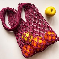 net bag, handbag shoulder, grocery bag, shopper bag, bag summer beach, shopping bag, fashion bag, red bag, zero waste