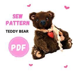 TEDDY BEAR Pattern - Figure stuffed animal,  Pattern PDF-Teddy bear,  Teddy bear , Animal Pattern,  Bear Pattern