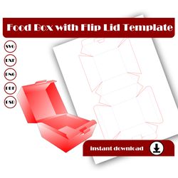 hamburger box template, lunch box, svg, dxf, pdf psd, png 8.5x11 sheet printable, blank template, baking box, candy box,
