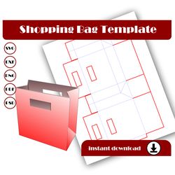 Shopping Bag Template, Paper bag template, SVG, DXF, Pdf PsD, PNG 8.5x11 Sheet printable, Baking bag, Lunch bag