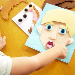 Make a face toy, Emotions play mat, personalized gift