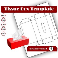 tissue box template, rectangular tissue box template, gift box svg, dxf pdf png 8.5x11 sheet printable, tissue storage