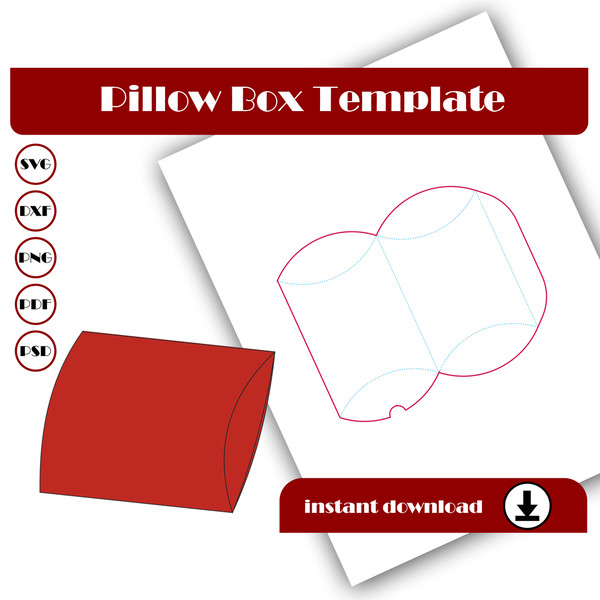 Pillow Box Template, Pillow Pack Template, SVG, DXF, Pdf, Ps | Inspire Uplift pillow-box-template-pillow-pack-template-svg-dxf-pdf-ps-inspire-uplift