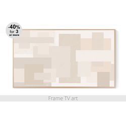 Samsung Frame TV Art Download 4K, Samsung Frame TV Art abstract, Geometric Frame TV Art, Frame TV art beige | 098