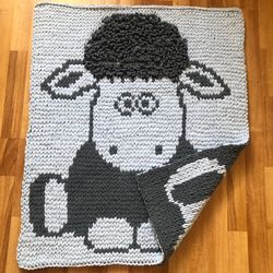 Loop yarn Sheep blanket / mat pattern PDF Download
