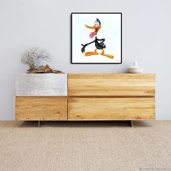 Daffy Duck Wall Art Print / Daffy Duck Print on paper / Daff | Inspire ...