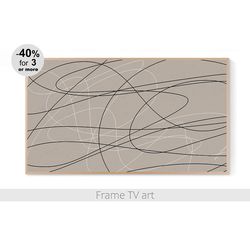 Frame TV Art Digital Download 4K, Samsung Frame TV Art Abstract beige, Frame Art TV line, Frame TV art minimalist | 104