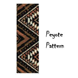 Ethnic Peyote Bead Pattern Bracelet, Seed Bead Cuff Pattern, Indian Inspired Beaded patterns PDF