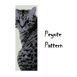cat peyote pattern, seed bead cat bracelet, beaded patterns, beading pattern pdf